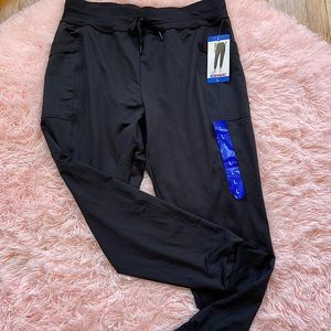 NWT BLACK JOGGERS with HEAT